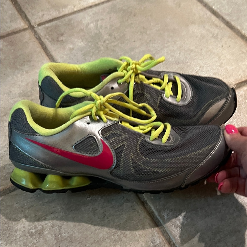 Nike Kids Sneakers - Gray, Yellow, and Pink